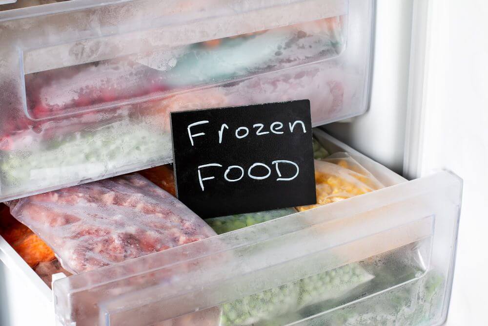 Frozen food on a super shop